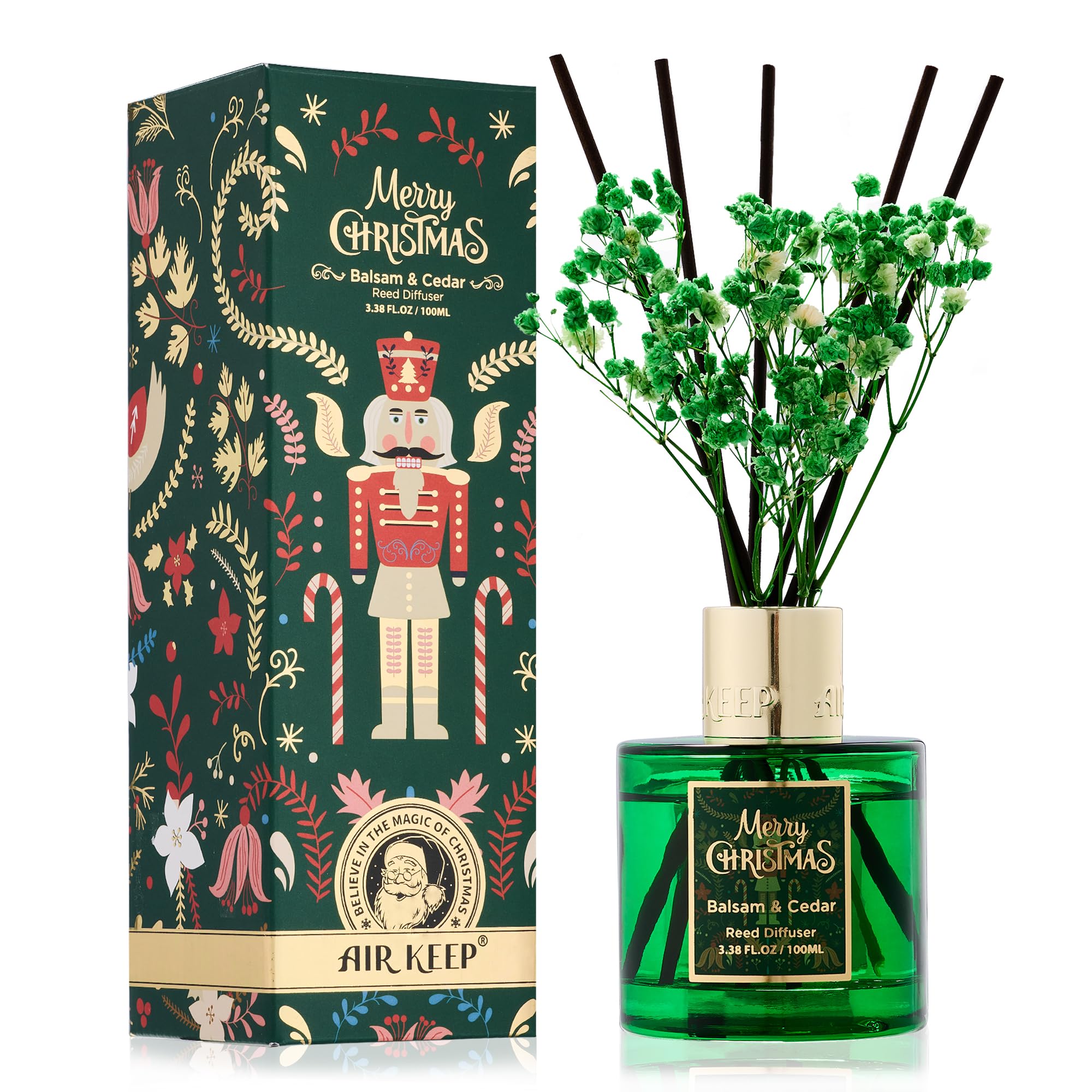 Airkeep Reed Diffuser Set,3.38 fl oz (100 ml) - Clean Linen Oil Diffusers with 8 Reed Sticks,Home Fragrance Reed Diffuser for Bathroom Shelf Decor