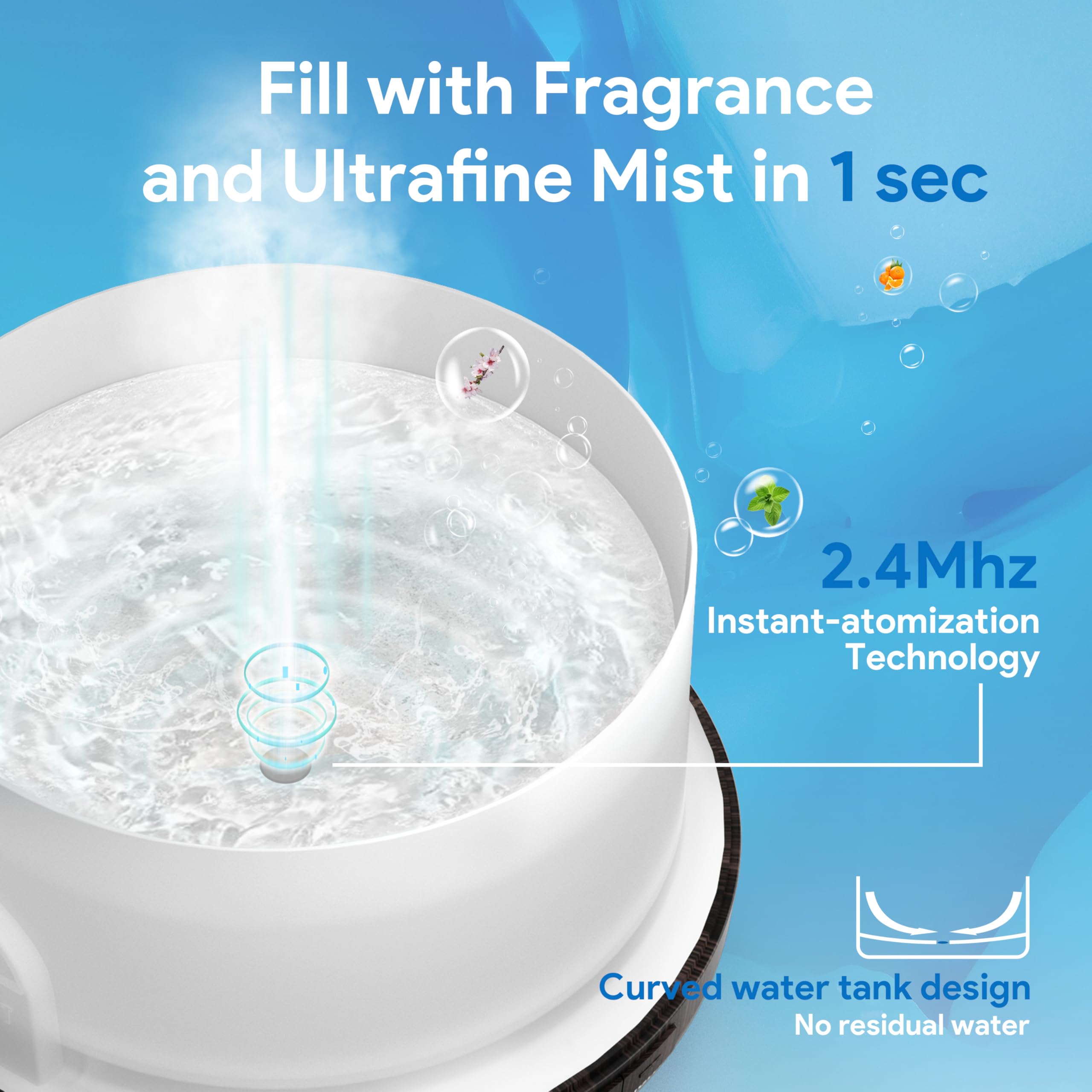 ASAKUKI Essential Oil Diffuser 500ml, Ultrasonic Aromatherapy Humidifier with Remote Control, 7 LED Colors, Timer & Auto-Off, Large Room Diffuser Valentine's Gift (Yellow)