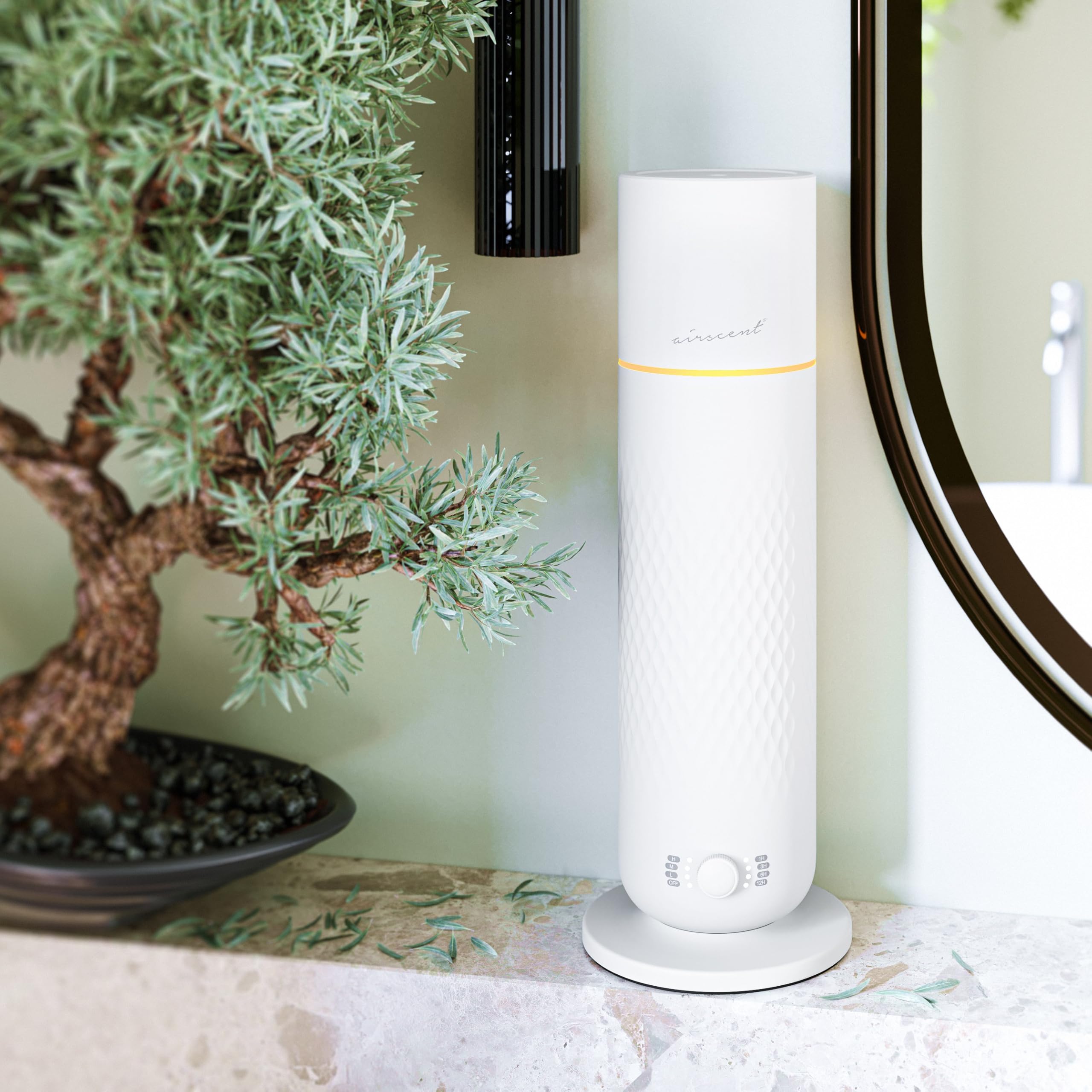 The AirScent Waterless Diffuser - Cold Air Scent Diffuser Oil Machine for Homes Offices Hotels and Spas - Aromatherapy Diffuser for Aesthetic Scenting - White - 4.05 Oz - Fragrance Oil Not Included