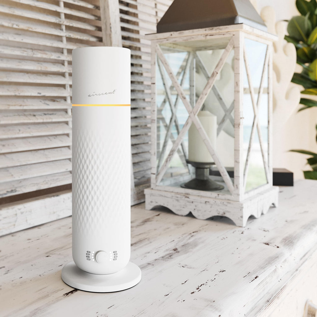 The AirScent Waterless Diffuser - Cold Air Scent Diffuser Oil Machine for Homes Offices Hotels and Spas - Aromatherapy Diffuser for Aesthetic Scenting - White - 4.05 Oz - Fragrance Oil Not Included