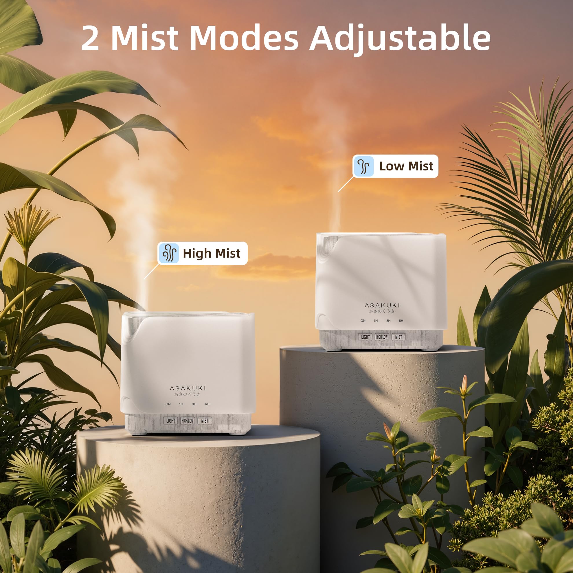 ASAKUKI 700 ml Premium Essential Oil Diffuser, 5 in 1 Ultrasonic Aromatherapy Fragrant Oil Vaporizer Humidifier, Timer and Auto-Off Safety Switch, 7 LED Light Colors, Valentine's Day Gift