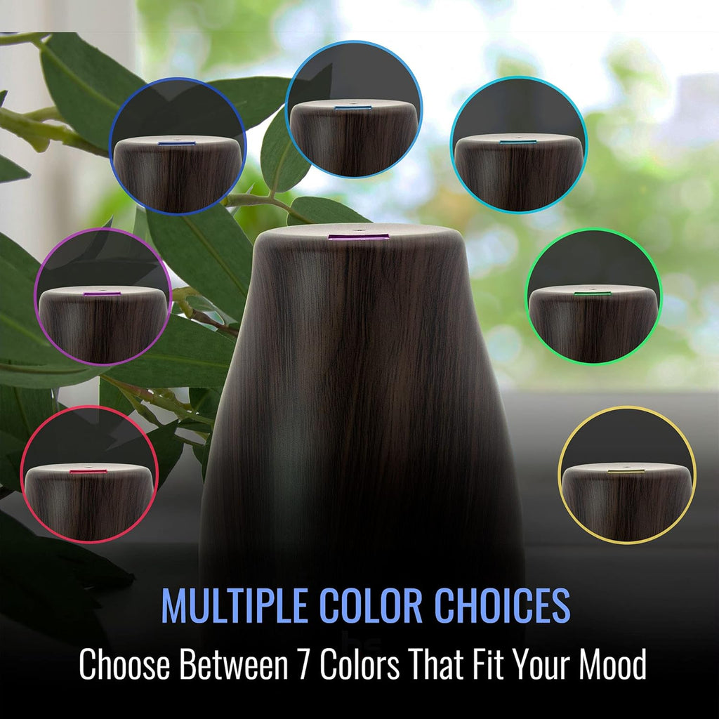 HealthSmart 500ML Essential Oil Diffuser for Large Rooms, Cool Mist Humidifier and Aromatherapy Diffuser, Adjustable Timer, Mist Mode and 7 LED Light Colors, White (Pack of 1)