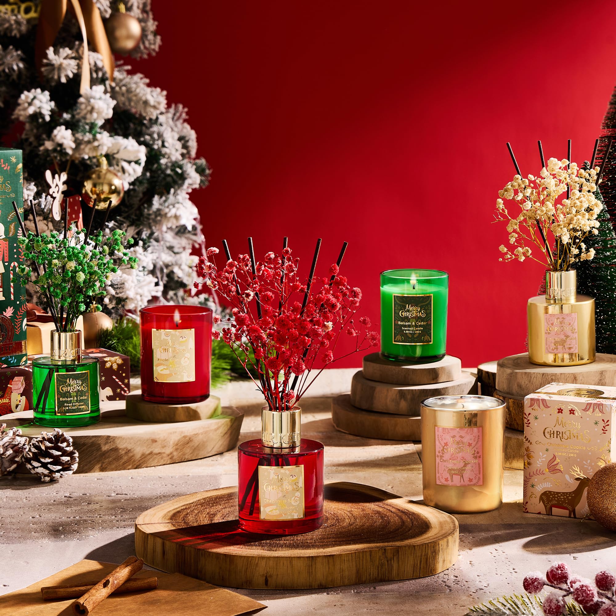 Airkeep Reed Diffuser Set,3.38 fl oz (100 ml) - Clean Linen Oil Diffusers with 8 Reed Sticks,Home Fragrance Reed Diffuser for Bathroom Shelf Decor