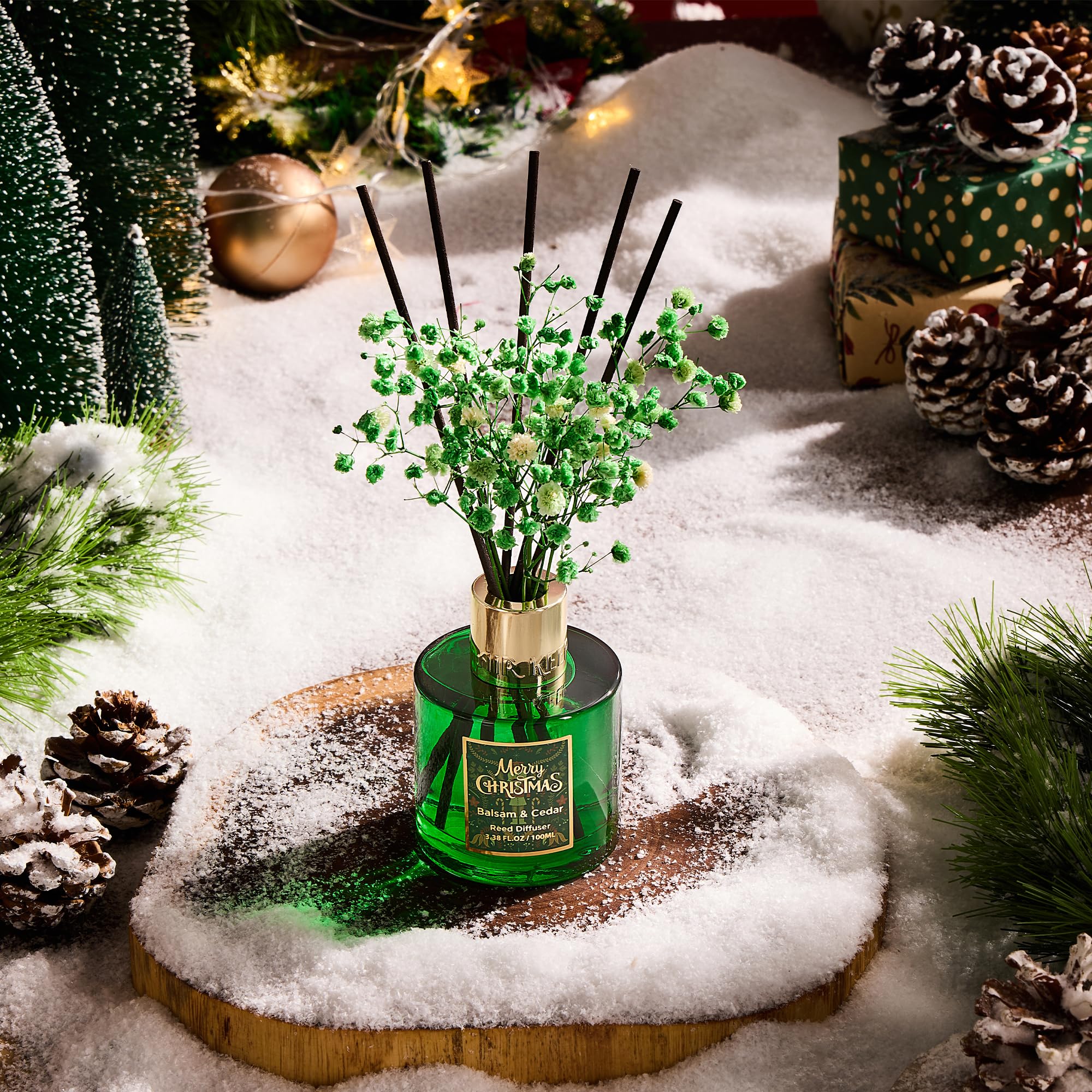 Airkeep Reed Diffuser Set,3.38 fl oz (100 ml) - Clean Linen Oil Diffusers with 8 Reed Sticks,Home Fragrance Reed Diffuser for Bathroom Shelf Decor